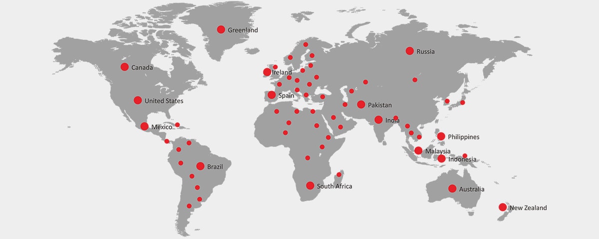 星华新材出口业务地图